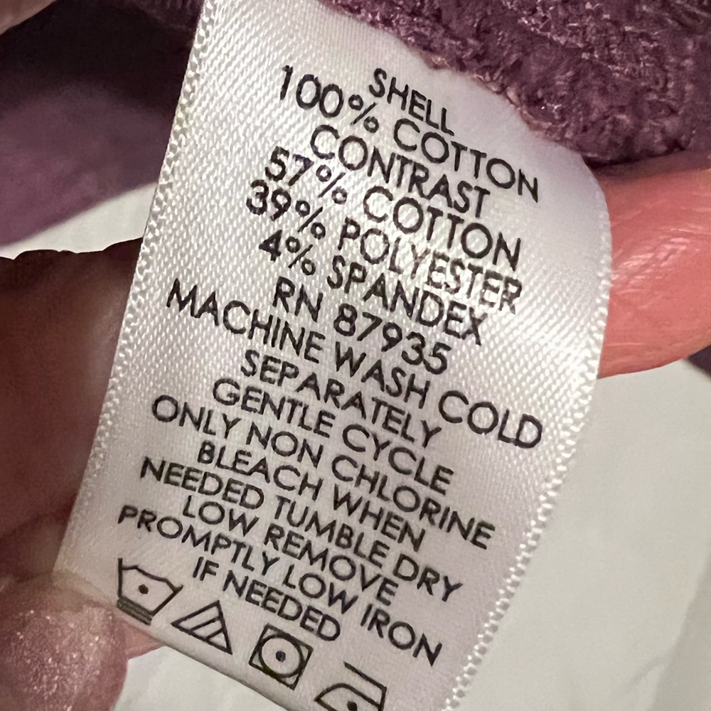 S LOGO Lori Goldstein Eggplant Waterfall Open Front Cardigan - Picture 5 of 10